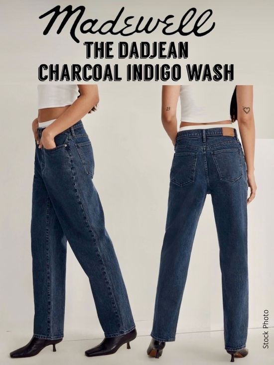 Madewell Denim - MADEWELL The Dadjean in Charcoal Indigo Wash Premium Comfort-Stretch Jeans (27)